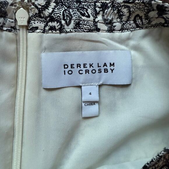 Derek Lam 10 Crosby Silk Blend Floral Jacquard Black White Mini Skirt Women’s 4 - Picture 6 of 9